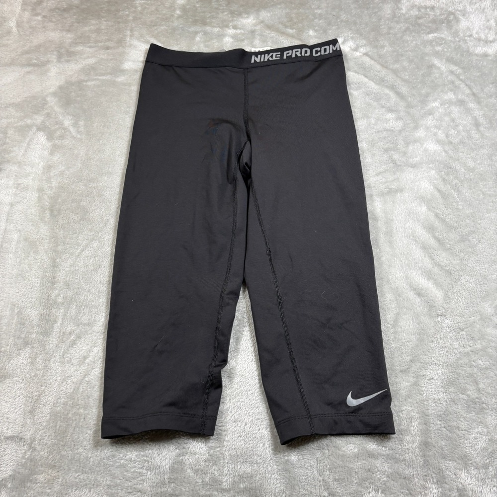 Nike Pro Combat Legging Womens Medium Black Dri Fit Capri Compression 392370 010